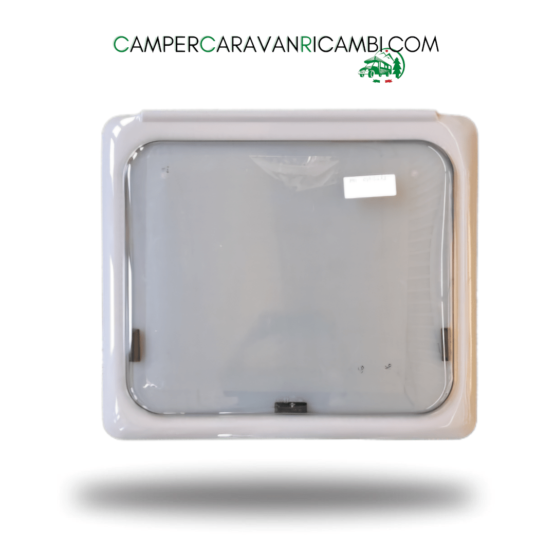 FINESTRA BAGNO IN PLEXIGLASS CON BORDO GRIGIO OPALINA (1050630) - campercaravanricambi.com