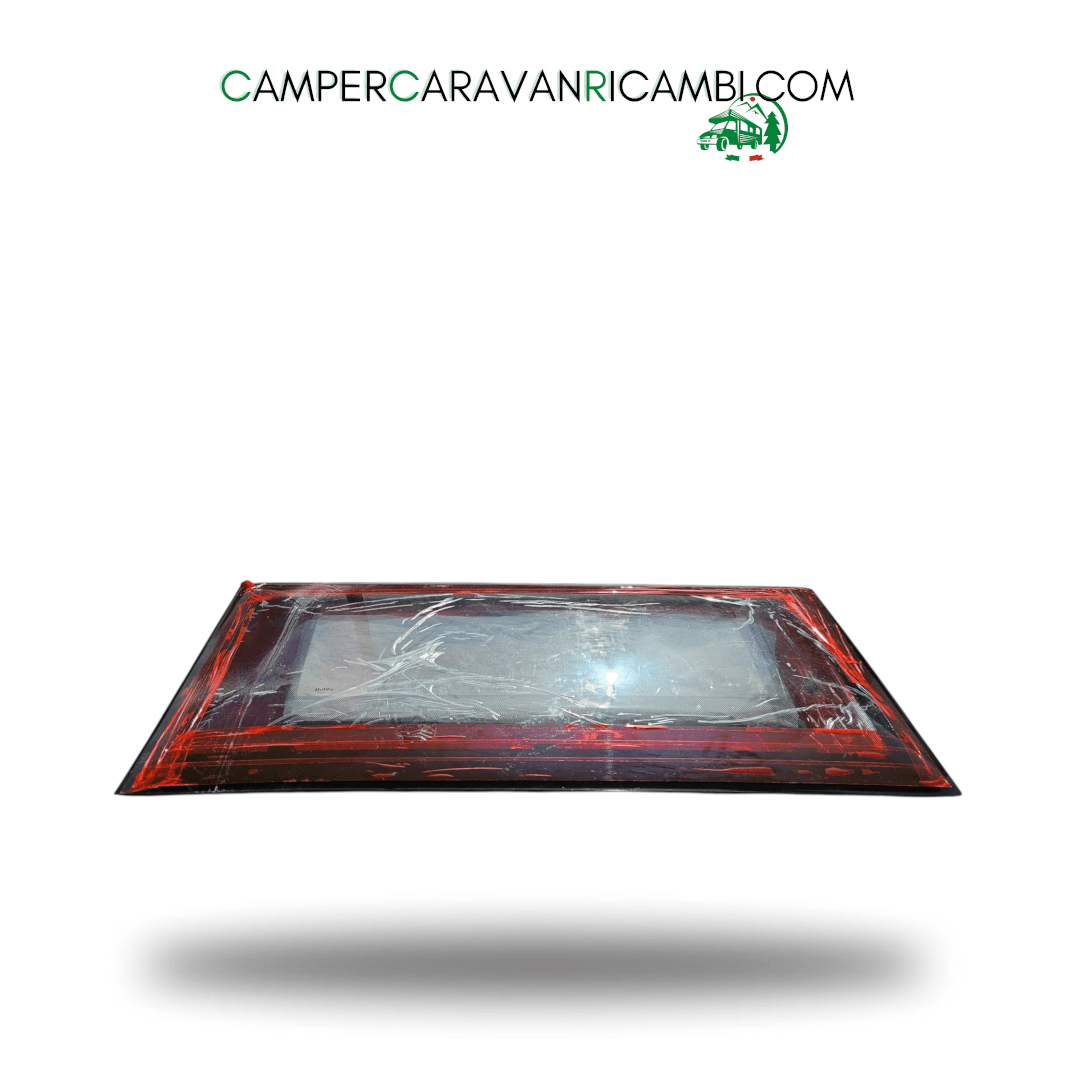 FINESTRA FRONTALE NERA IN PLEXIGLASS PER CARAVAN HOBBY DAL 2009 AL 2013 DELLA POLYASTIC (HOB 2412330009) - campercaravanricambi.com