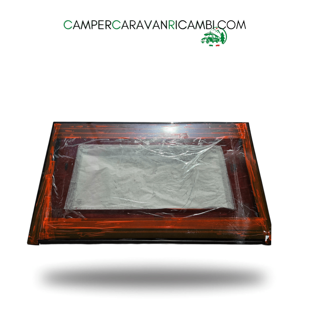 FINESTRA FRONTALE NERA IN PLEXIGLASS PER CARAVAN HOBBY DAL 2009 AL 2013 DELLA POLYASTIC (HOB 2412330009) - campercaravanricambi.com
