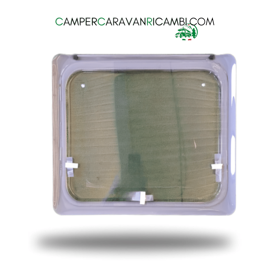 FINESTRA IN PLEXIGLASS CON BORDO GRIGIO PER CAMPER/CARAVAN ADRIA PRIMI ANNI 2000 - campercaravanricambi.com