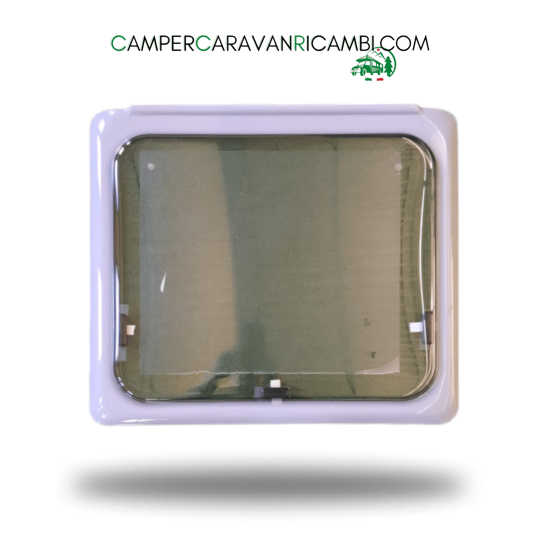 FINESTRA IN PLEXIGLASS CON BORDO GRIGIO PER CAMPER/CARAVAN ADRIA PRIMI ANNI 2000 - campercaravanricambi.com