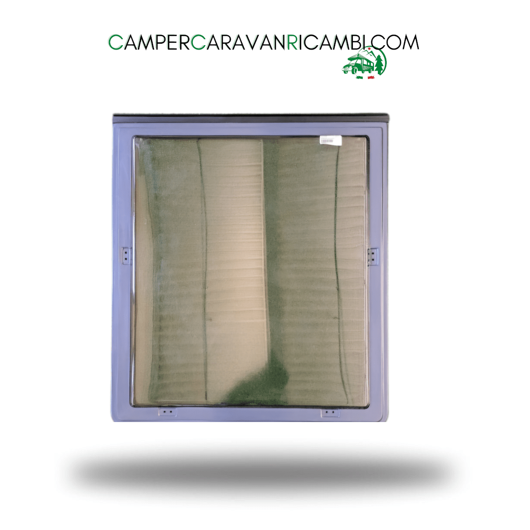 FINESTRA IN PLEXIGLASS CON BORDO GRIGIO/ANTRACITE PER CARAVAN ANNI '90 (501484) - campercaravanricambi.com