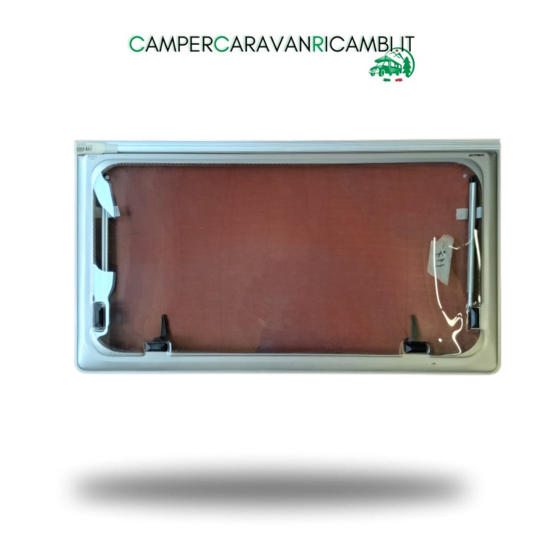 FINESTRA IN PLEXIGLASS CON BORDO SATINATO/CHAMPAGNE PER CARAVAN E CAMPER HYMER ANNI '90 (0398326) - campercaravanricambi.com