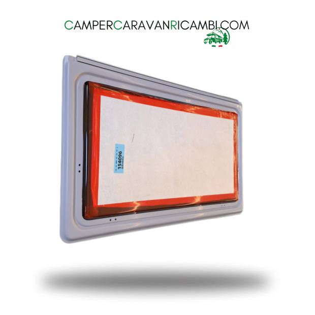 FINESTRA IN PLEXIGLASS CON BORDO GRIGIO CHIARO PER CAMPER/CARAVAN HOBBY FINE ANNI '90 (2412110096)