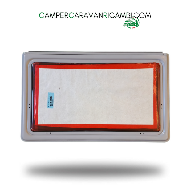 FINESTRA IN PLEXIGLASS CON BORDO GRIGIO CHIARO PER CAMPER/CARAVAN HOBBY FINE ANNI '90 (2412110096)