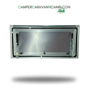 FINESTRA TRAPEZOIDALE IN PLEXIGLASS FRONTALE PER CARAVAN HOBBY DAL 2007 AL 2009 CON PISTONI PER APERTURA. MARCA PARAPRESS (2412400007)