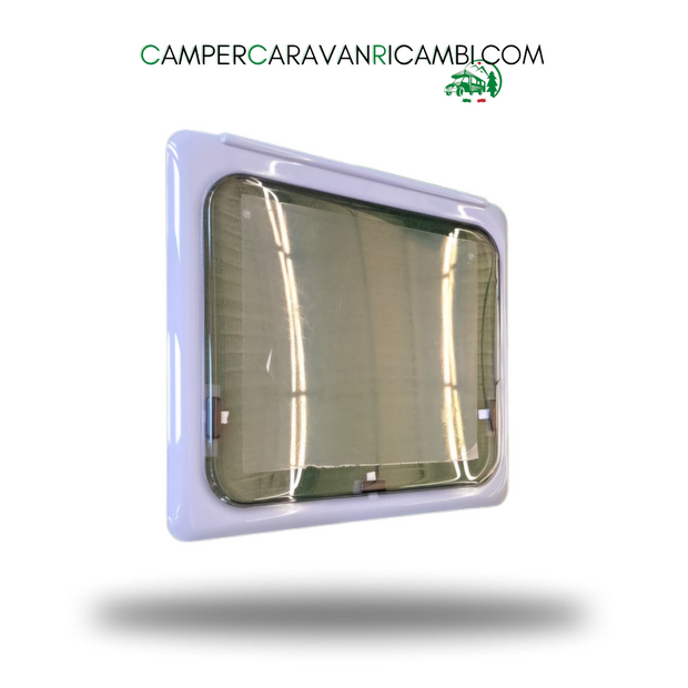 FINESTRA IN PLEXIGLASS CON BORDO GRIGIO PER CAMPER/CARAVAN ADRIA PRIMI ANNI 2000