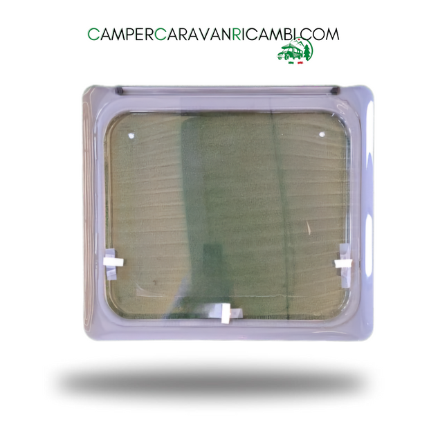 FINESTRA IN PLEXIGLASS CON BORDO GRIGIO PER CAMPER/CARAVAN ADRIA PRIMI ANNI 2000