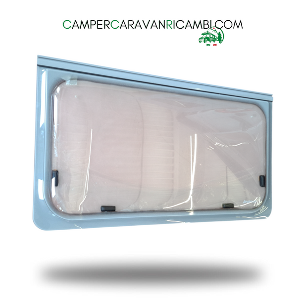 FINESTRA IN PLEXIGLASS CON BORDO GRIGIO PER CAMPER/CARAVAN DETHLEFFS PRIMI ANNI 2000 (0611340)
