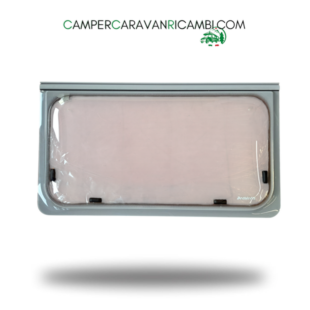 FINESTRA IN PLEXIGLASS CON BORDO GRIGIO PER CAMPER/CARAVAN DETHLEFFS PRIMI ANNI 2000 (0611340)