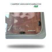FINESTRA IN PLEXIGLASS CON BORDO GRIGIO PER CAMPER/CARAVAN DETHLEFFS PRIMI ANNI 2000 (0611340)