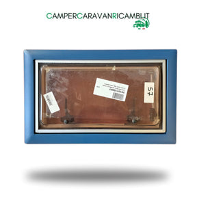 FINESTRA IN PLEXIGLASS MARRONE CON CORNICE AZZURRA PER CAMPER HOBBY VAN FINE ANNI '90 (2413110097)