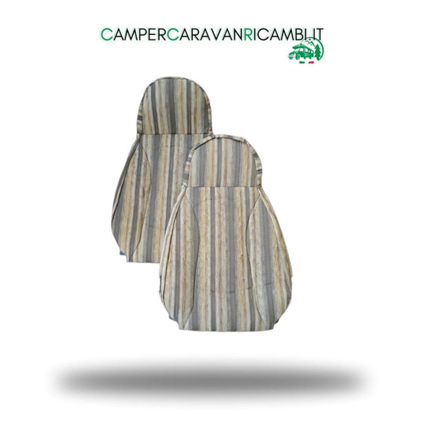 2 FODERE SEDILI CABINA FIAT DAL 2007 PER CAMPER CHAUSSON TESSUTO AZZARO (224332A) - campercaravanricambi.com