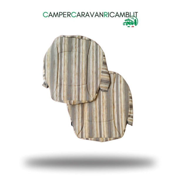 2 FODERE SEDILI CABINA FIAT DAL 2007 PER CAMPER CHAUSSON TESSUTO AZZARO (224332A) - campercaravanricambi.com