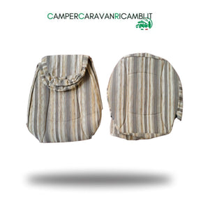 2 FODERE SEDILI CABINA FIAT DAL 2007 PER CAMPER CHAUSSON TESSUTO AZZARO (224332A) - campercaravanricambi.com