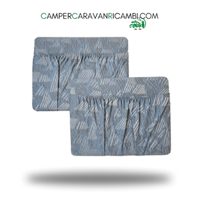 COPPIA TASCHE IN TESSUTO BLU PER CAMPER ARCA INIZI ANNI 2000 - campercaravanricambi.com