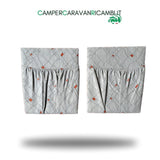 COPPIA TASCHE SAGOMATE SPECULARI IN TESSUTO GRIGIO PER CAMPER ARCA INIZI ANNI 2000 (TA - 00941) - campercaravanricambi.com