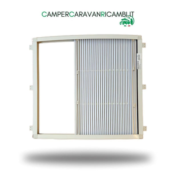 CORNICE INTERNA FINESTRA ANTERIORE CON OSCURANTE E ZANZARIERA PLISSETTATI PER CARAVAN HOBBY DAL 2016 AL 2025 (2423100016) - campercaravanricambi.com