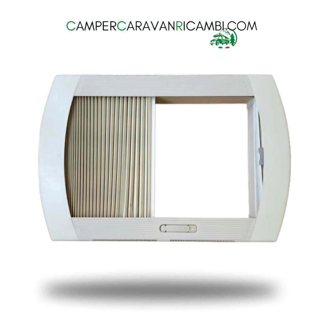 CORNICE INTERNA OBLÒ 70 X 50 CM CON OSCURANTE E ZANZARIERA PER CARAVAN HOBBY PRIMI ANNI 2000 - campercaravanricambi.com
