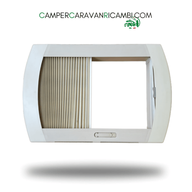 CORNICE INTERNA OBLÒ 70 X 50 CM CON OSCURANTE E ZANZARIERA PER CARAVAN HOBBY PRIMI ANNI 2000 - campercaravanricambi.com