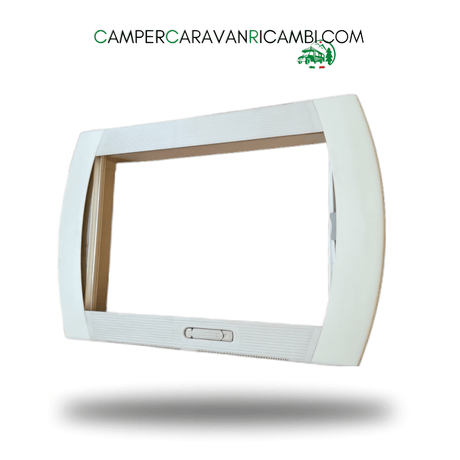 CORNICE INTERNA OBLÒ 70 X 50 CM CON OSCURANTE E ZANZARIERA PER CARAVAN HOBBY PRIMI ANNI 2000 - campercaravanricambi.com