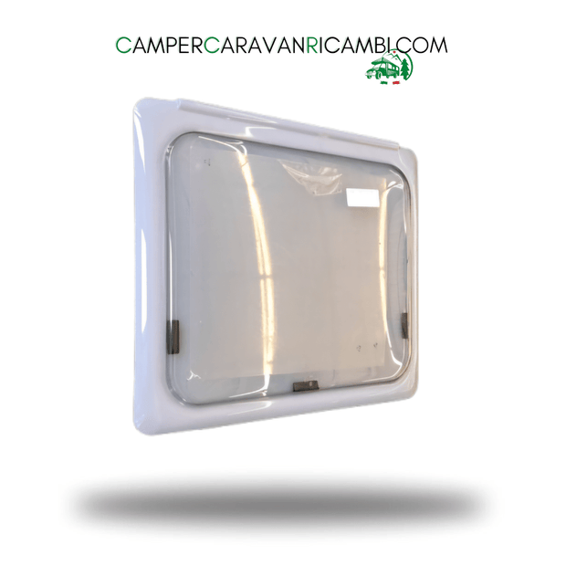 FINESTRA BAGNO IN PLEXIGLASS CON BORDO GRIGIO OPALINA (1050630) - campercaravanricambi.com