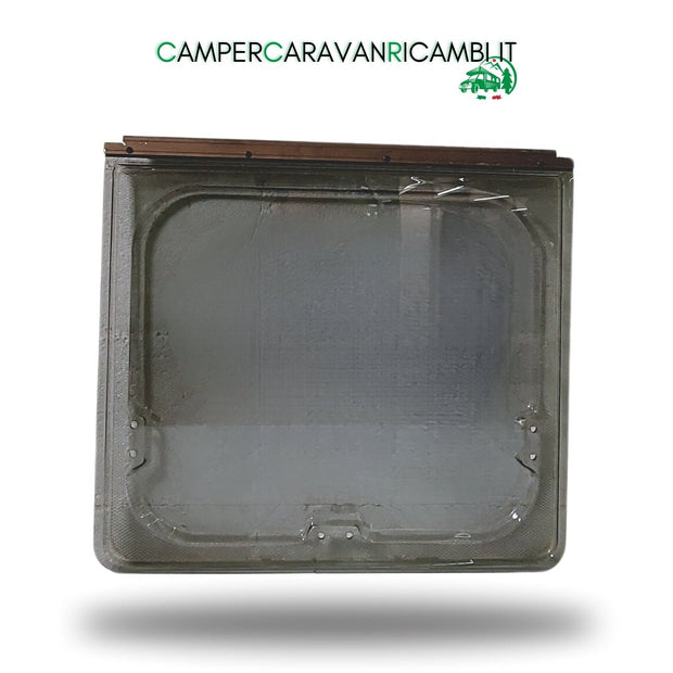 FINESTRA CARAVAN ADRIA ANNI '90 PROFILO COLOR OTTONE E LASTRA GRIGIA (ADI 1050651) - campercaravanricambi.it