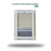 FINESTRA COMPLETA DI TELAIO ESTERNO E CORNICE INTERNA CON OSCURANTE E ZANZARIERA PLISSETTATI (36000) - campercaravanricambi.com