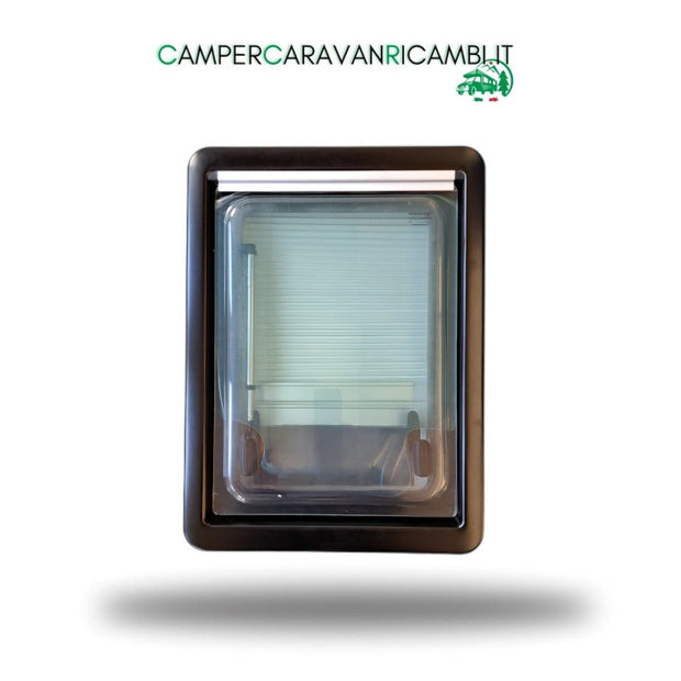 FINESTRA COMPLETA DI TELAIO ESTERNO E CORNICE INTERNA CON OSCURANTE E ZANZARIERA PLISSETTATI (36000) - campercaravanricambi.com