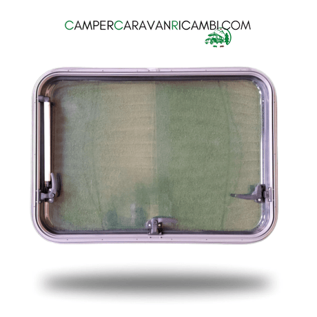 FINESTRA CON CORNICE IN PLEXIGLASS MODELLO DOMETIC S7 PER CAMPER HYMER FINE ANNI '90 / INIZIO 2000 - campercaravanricambi.com