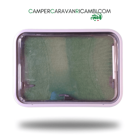 FINESTRA CON CORNICE IN PLEXIGLASS MODELLO DOMETIC S7 PER CAMPER HYMER FINE ANNI '90 / INIZIO 2000 - campercaravanricambi.com