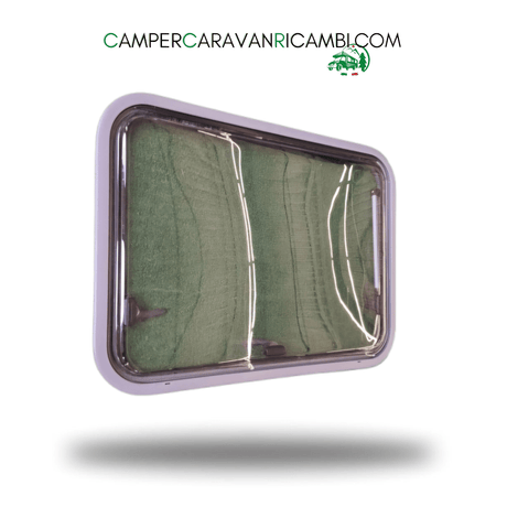 FINESTRA CON CORNICE IN PLEXIGLASS MODELLO DOMETIC S7 PER CAMPER HYMER FINE ANNI '90 / INIZIO 2000 - campercaravanricambi.com