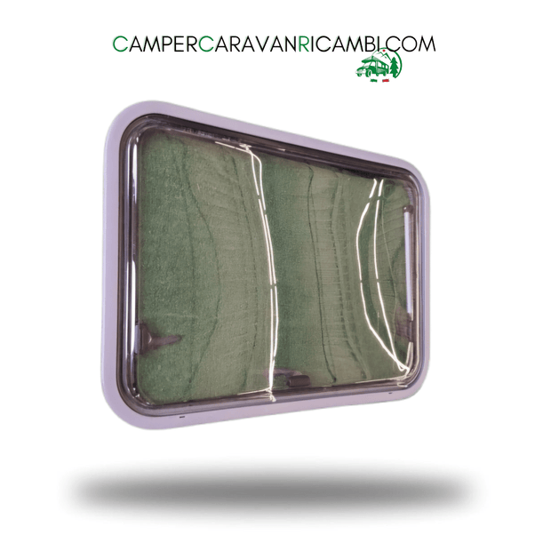 FINESTRA CON CORNICE IN PLEXIGLASS MODELLO DOMETIC S7 PER CAMPER HYMER FINE ANNI '90 / INIZIO 2000 - campercaravanricambi.com