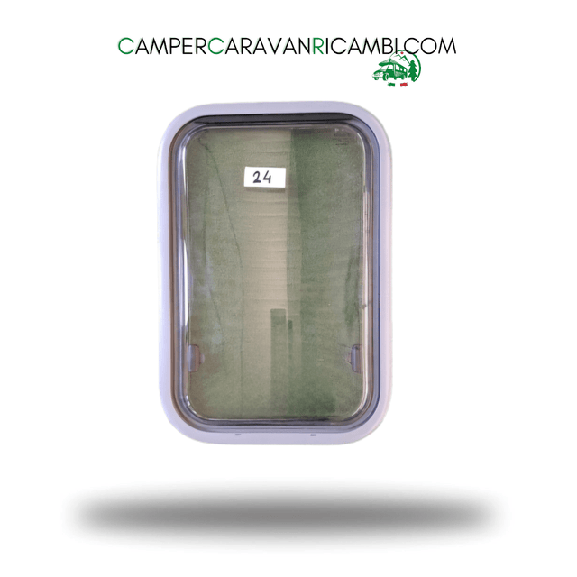 FINESTRA DOMETIC S7 CON CORNICE GRIGIA PER CAMPER HYMER/NIESSMAN PRIMI ANNI 2000 - campercaravanricambi.com
