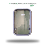 FINESTRA DOMETIC S7 CON CORNICE GRIGIA PER CAMPER HYMER/NIESSMAN PRIMI ANNI 2000 - campercaravanricambi.com