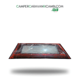 FINESTRA FRONTALE NERA IN PLEXIGLASS PER CARAVAN HOBBY DAL 2009 AL 2013 DELLA POLYASTIC (HOB 2412330009) - campercaravanricambi.com