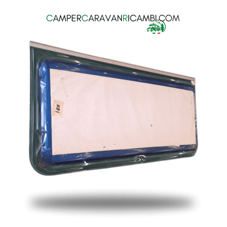 FINESTRA IN PLEXIGLASS COLORE AZZURRO CON CERNIERA ANODIZZATA PER CARAVAN ADRIA ANNI '80/'90 (8720102) - campercaravanricambi.com