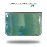 FINESTRA IN PLEXIGLASS COLORE AZZURRO CON CERNIERA NERA PER CARAVAN ADRIA FINE ANNI '80 / INIZIO '90 (FAB1000X650) - campercaravanricambi.com