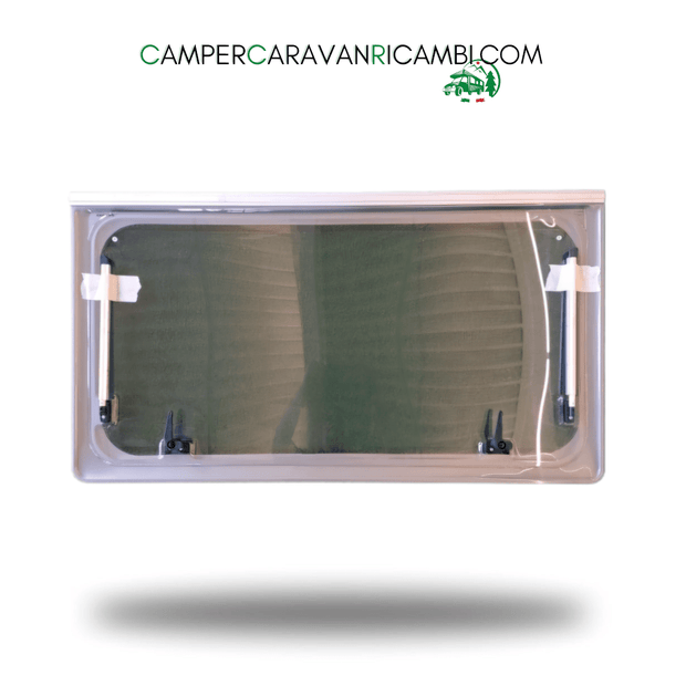 FINESTRA IN PLEXIGLASS CON BORDO COLOR GRIGIO/CHAMPAGNE PER CAMPER HYMER FINE ANNI '90 / INIZIO 2000 - campercaravanricambi.com