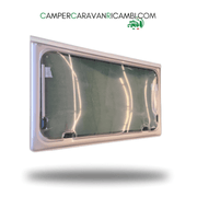 FINESTRA IN PLEXIGLASS CON BORDO COLOR GRIGIO/CHAMPAGNE PER CAMPER HYMER FINE ANNI '90 / INIZIO 2000 - campercaravanricambi.com