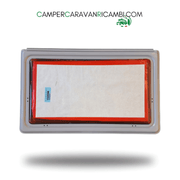 FINESTRA IN PLEXIGLASS CON BORDO GRIGIO CHIARO PER CAMPER/CARAVAN HOBBY FINE ANNI '90 (2412110096) - campercaravanricambi.com