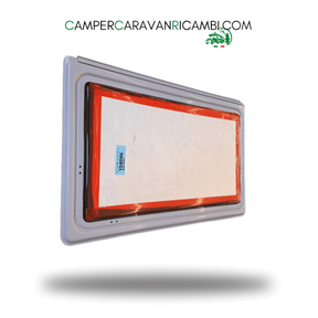 FINESTRA IN PLEXIGLASS CON BORDO GRIGIO CHIARO PER CAMPER/CARAVAN HOBBY FINE ANNI '90 (2412110096) - campercaravanricambi.com