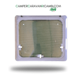 FINESTRA IN PLEXIGLASS CON BORDO GRIGIO PER CAMPER/CARAVAN ADRIA PRIMI ANNI 2000 - campercaravanricambi.com