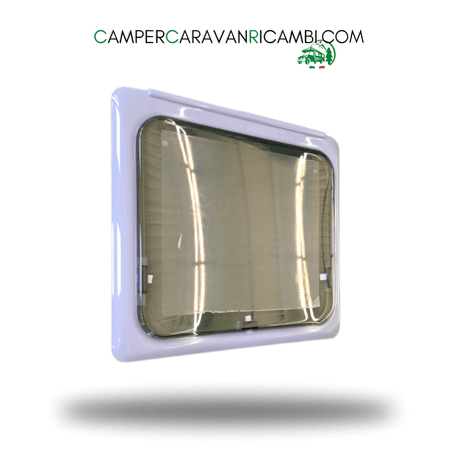 FINESTRA IN PLEXIGLASS CON BORDO GRIGIO PER CAMPER/CARAVAN ADRIA PRIMI ANNI 2000 - campercaravanricambi.com