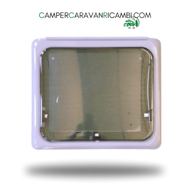 FINESTRA IN PLEXIGLASS CON BORDO GRIGIO PER CAMPER/CARAVAN ADRIA PRIMI ANNI 2000 - campercaravanricambi.com