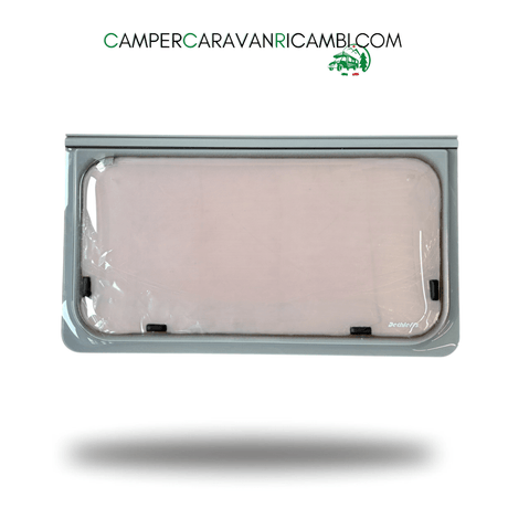 FINESTRA IN PLEXIGLASS CON BORDO GRIGIO PER CAMPER/CARAVAN DETHLEFFS PRIMI ANNI 2000 (0611340) - campercaravanricambi.com