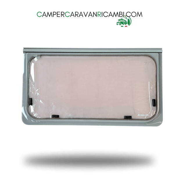 FINESTRA IN PLEXIGLASS CON BORDO GRIGIO PER CAMPER/CARAVAN DETHLEFFS PRIMI ANNI 2000 (0611340) - campercaravanricambi.com