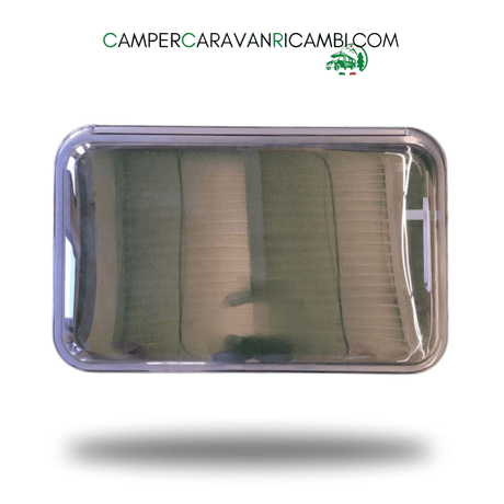 FINESTRA IN PLEXIGLASS CON BORDO GRIGIO SERIGRAFATO PER CAMPER E CARAVAN (F26900X550) - campercaravanricambi.com