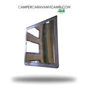 FINESTRA IN PLEXIGLASS CON BORDO GRIGIO/ANTRACITE PER CARAVAN ANNI '90 (501484) - campercaravanricambi.com