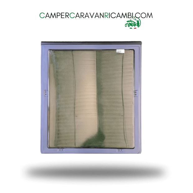 FINESTRA IN PLEXIGLASS CON BORDO GRIGIO/ANTRACITE PER CARAVAN ANNI '90 (501484) - campercaravanricambi.com